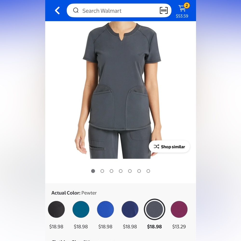 Gray Scrub Top with Pockets